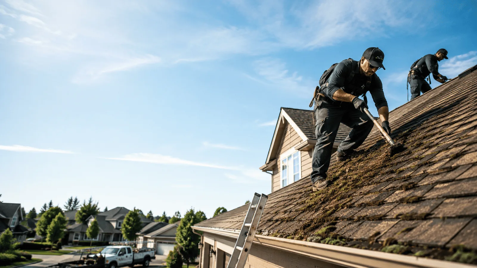 Roof Moss Removal in Marine, IL near me